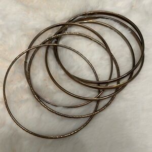 6 Interlinked Copper Bangle Bracelet